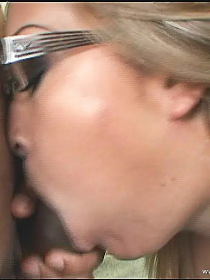 Jessica Moore wears sexy glasses as she pleases a stud with a gr