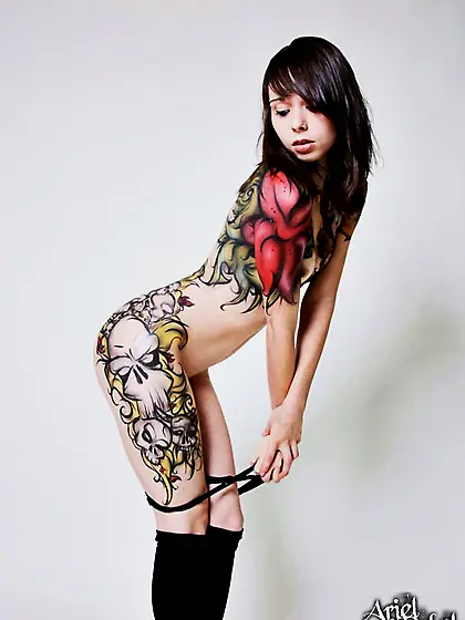 Beautiful solo babe,  Ariel Rebel posing with her sexy body fille