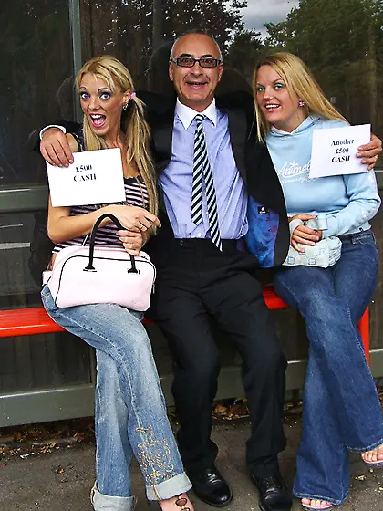 Blondes picked street threesome