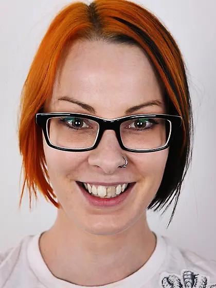 Cute girl flaming hair