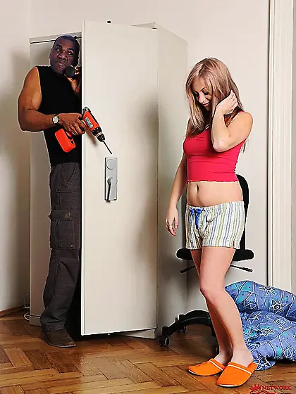 Sweet Jane with puffy nipples and bald pussy gets tied to chair