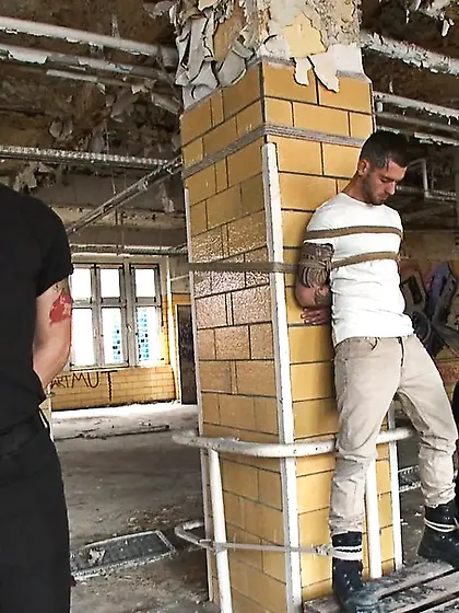 Brunette lad body covered