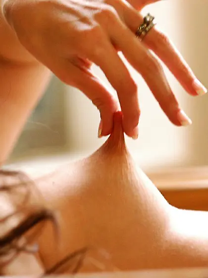 Red-haired chick decides to masturbate in a really hot solo gall