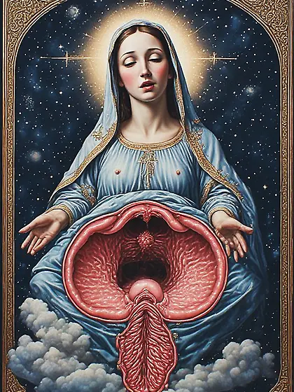 Mary,  Ready For Insemination By God,  Her Son