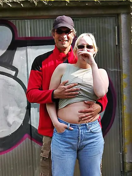 Blonde cum slut Dany Sun fucking outdoor