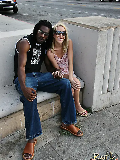 Two blonde whores playing with thick black...