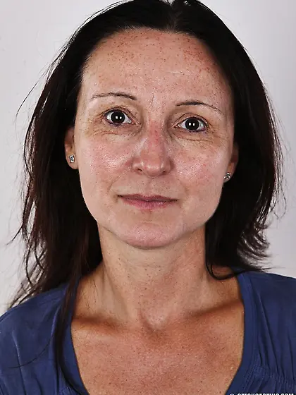 Mature chick takes blue