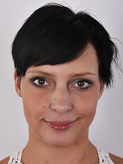 Short hair amateur lingerie