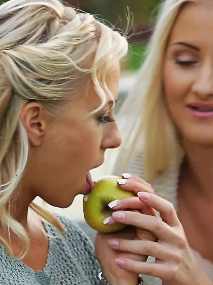 Women with fair hair are prepared to partake in romantic fucking