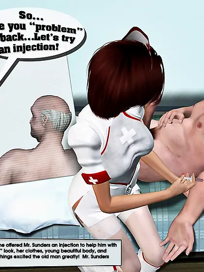 Horny nurse riding monster