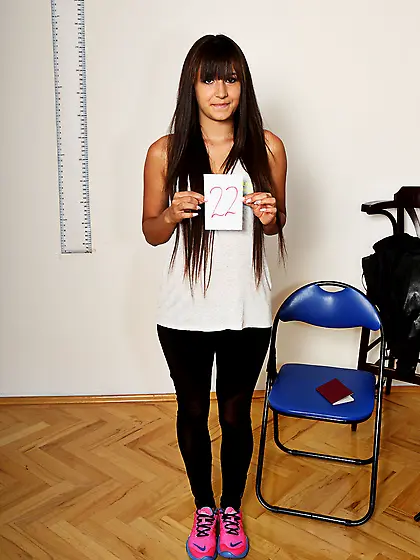 Cindy Loarn sits on a chair and prepares for the casting