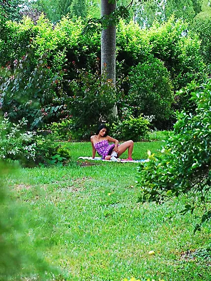 Brenda caught masturbating public