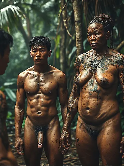 Young Asian Boy ends up with African Warrior