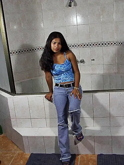 Indian teen strips to soak in the nice warm...