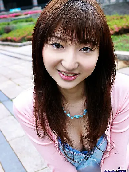 Turned on Asian gadget Airu Idols is smiling into camera when ex