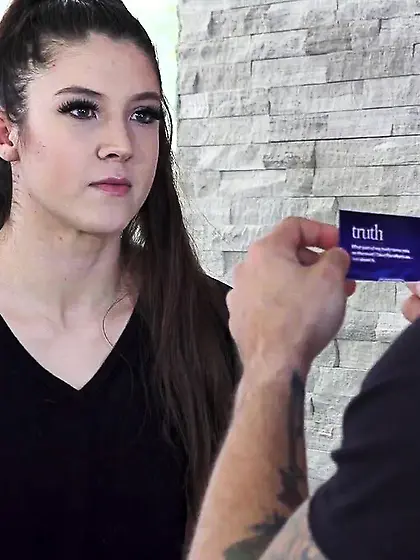 Petite American brunette stiffed with huge...