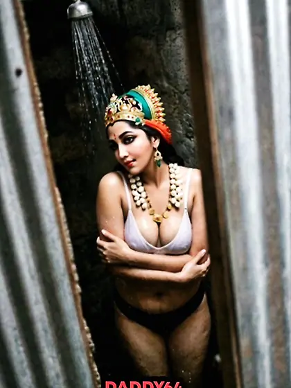 Hot Hindu Devi Durga Mata Bathing