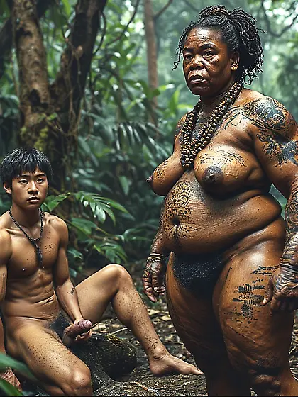 Young Asian Boy ends up with African Warrior