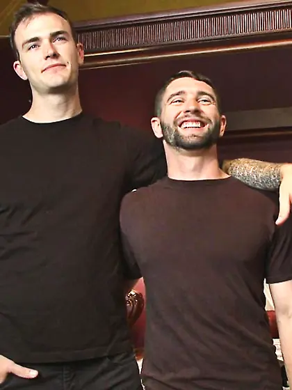 Tied gay bondage dogs