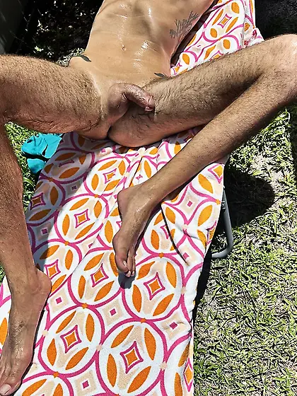 Husband Tans Naked