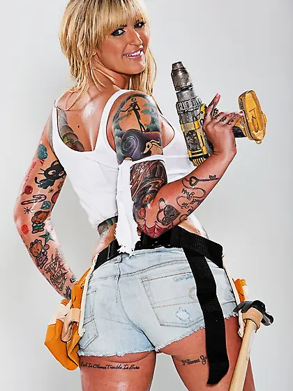 Tattooed babes white tops