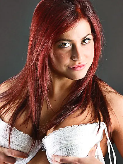 Hot damsel white bra