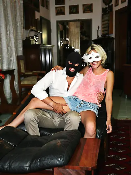 Skinny amateur Indya Mirales gets her tiny tits exposed during a