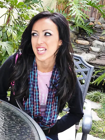 Sultry brunette Breanne Benson works her mouth on cock then gets