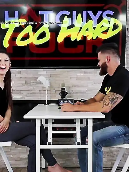 Tiny hot brunette dicked by bearded muscular...