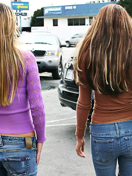 Sweet teen lesbians are going mad when having...