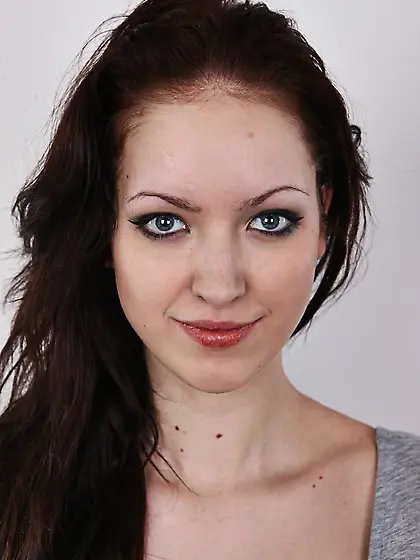 Slim brunette teen apple