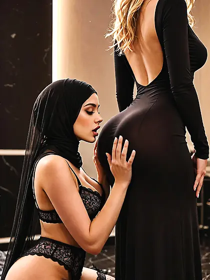 Hijab bitch in heat for white feline ass