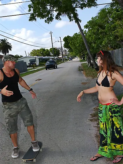 Izzy Bella Blue and her boyfriend make passionate sex in the mid