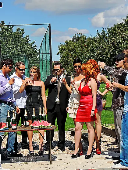 Heavy bisex cocksucking in the torrid summer...