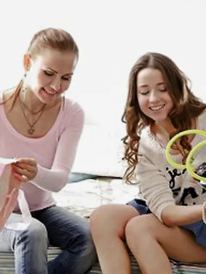 Amazing blonde girlfriends try on lingerie and get ready for les