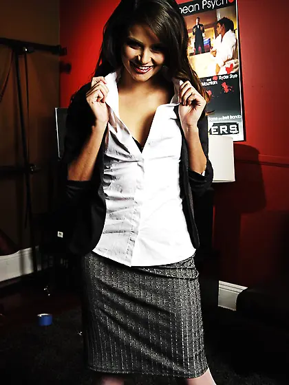 Beautiful babe,  Allie Haze gets naked in her room and gets her p