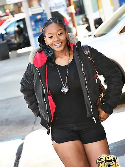 This is the black busty bimbo Baby Cakes that is fondling the pe