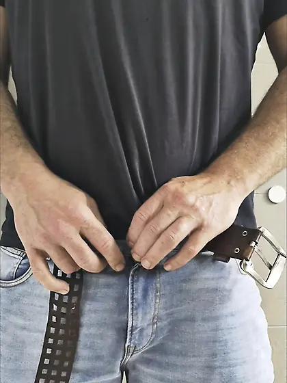 Uk stepdad showing his cock in the kitchen