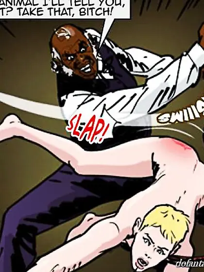 Older guy slaps slaves