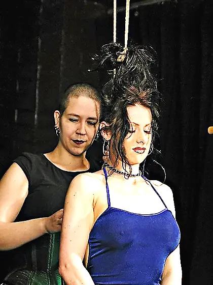 Hot dark haired gal gets her nice tits teased