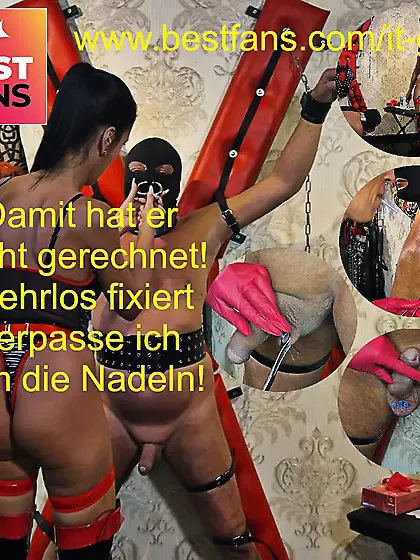 Needles in nipples and scrotum