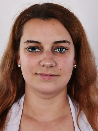 Ginger teen chick with very big natural tits...