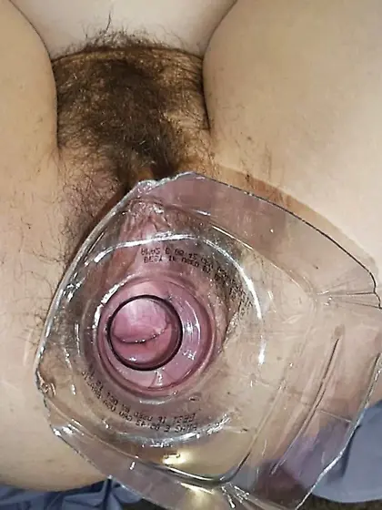Creampie Through Funnel Hairy Pussy Gets Load