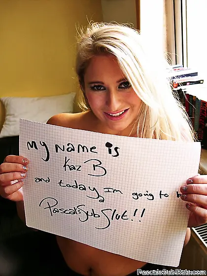 Busty blonde black t-shirt