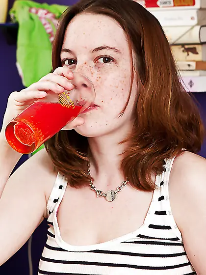 Appealing babe massaging her breasts while looking so cute