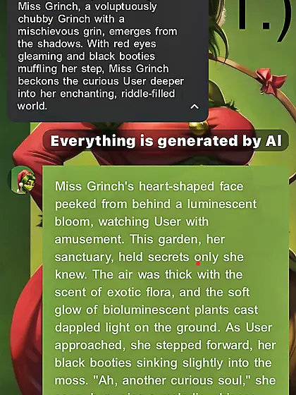 Miss Grinch Erotic A. I.  Co-written short story