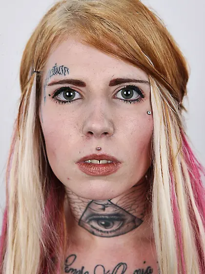 Horny tattooed Czech teen Jirina with no titties needs attention