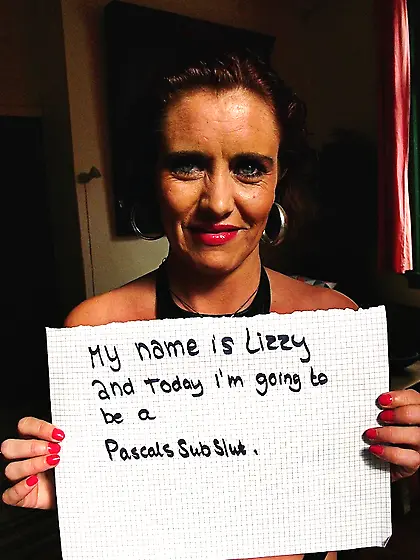 Mature blonde red lips