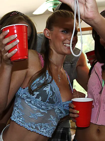 Lucky dude scores with two teenage sluts,  shameless sluts suck h