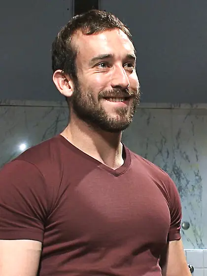 Gagged roped dude dick